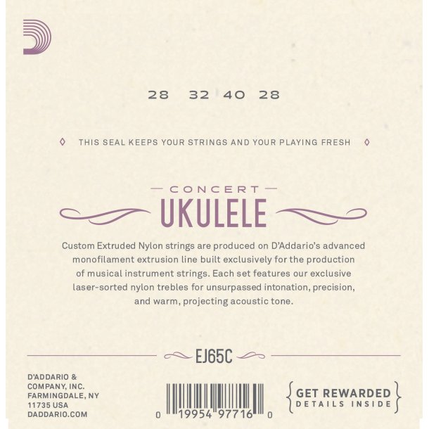 D'Addario EJ65C Ukulele Koncert